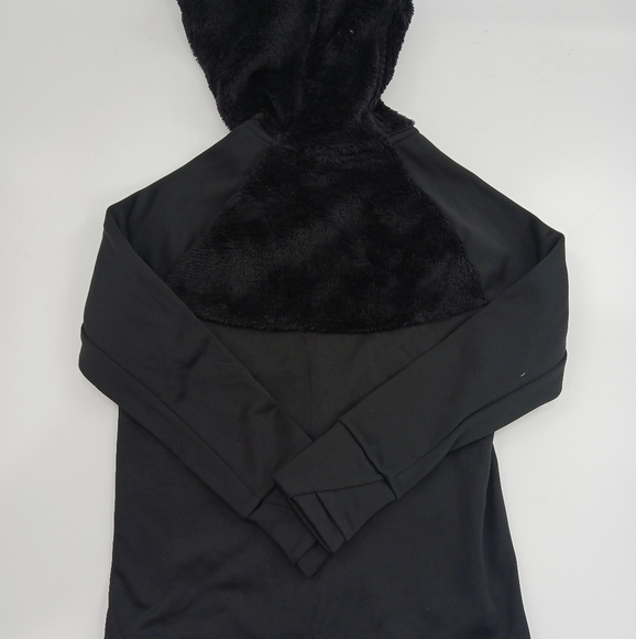 ALL In Motion Boys Full Zip Sherpa Jacket With Hood Black Thumb Holes Athleisure - Picture 8 of 10